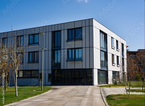 modern office building with sky