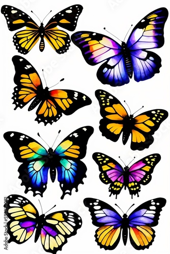 set of butterflies isolated © Creative