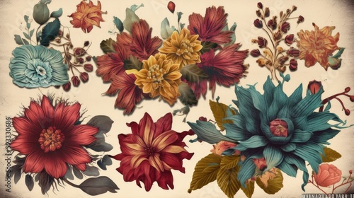 seamless pattern with flowers, wallpaper, spring