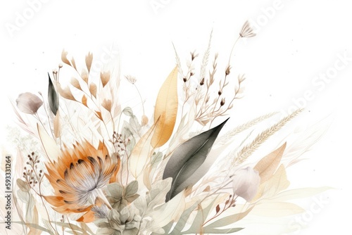 a lovely floral arrangement with delicate blooms. Generative AI