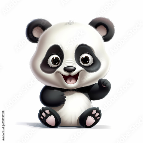 Baby Panda illustration. Generative AI © simpledesign79