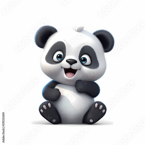 Baby Panda illustration. Generative AI