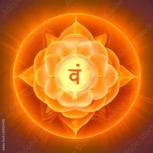 Second chakra rose symbol photo