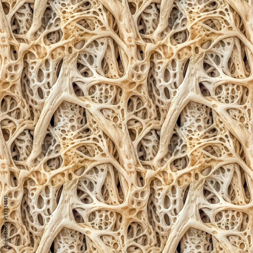 White bone sponge anatomy structure. AI generative illustration.