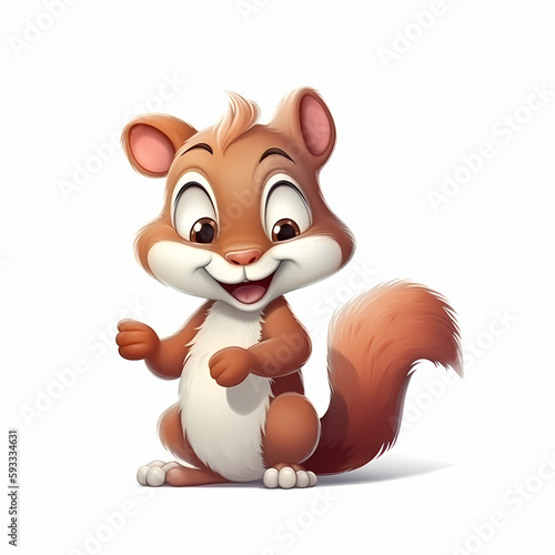 Baby Squirel illustration. Generative AI