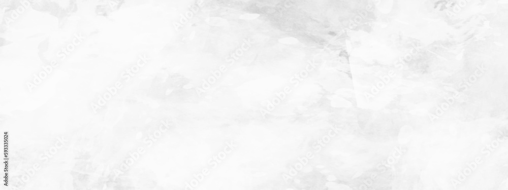 White, grey watercolor textured on white paper background. silver watercolor painting banner, textured design on white paper.