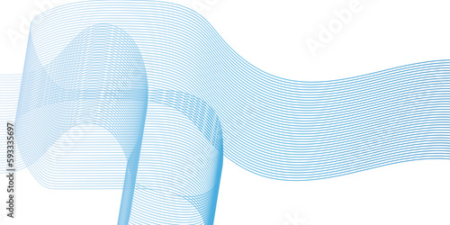 Abstract blue wave lines pattern for banner, wallpaper background. Digital frequency track equalizer. Stylized line art background. Vector illustration. Wave with lines created using blend tool.