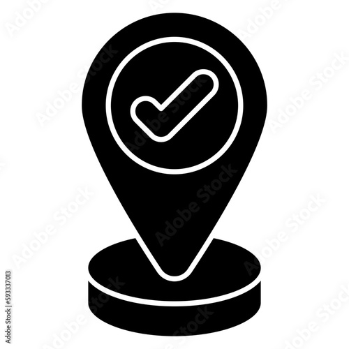 Unique design icon of verified location 