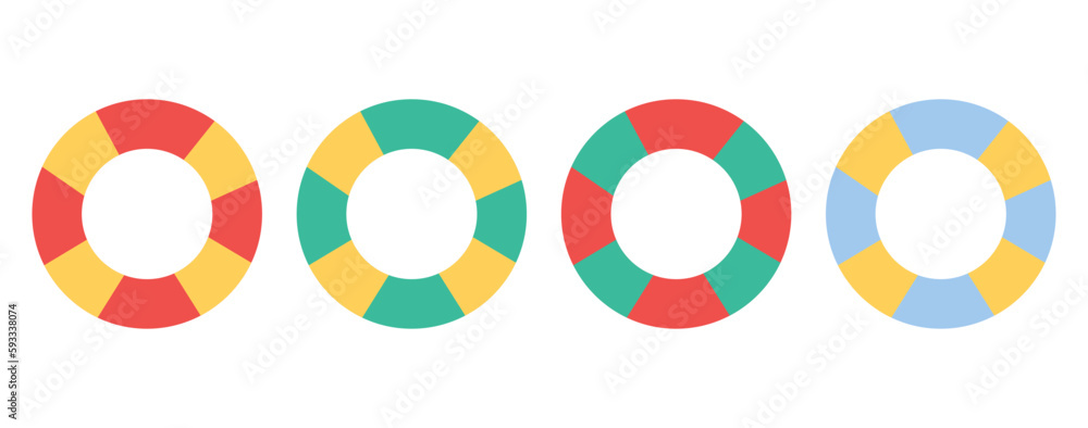 Obraz premium Vector illustration of a lifebuoy. Flat style. Isolated objects