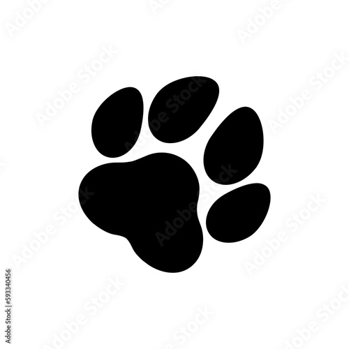 Leaning paw on white background