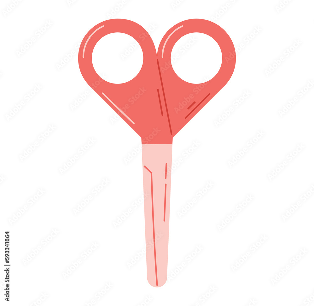 Flat vector isolated closed red cartoon Scissors. Flat vector isolated closed red cartoon Scissors.