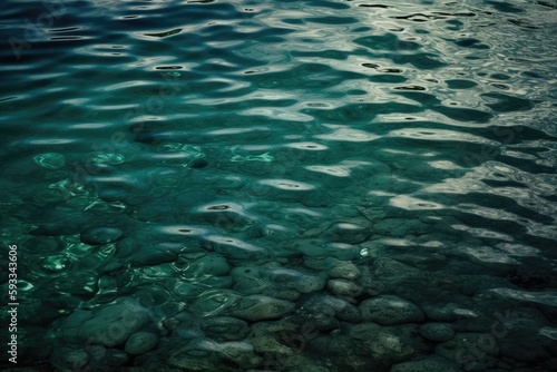 Seawater clear deep bottom aqua turquoise concept. Generative AI