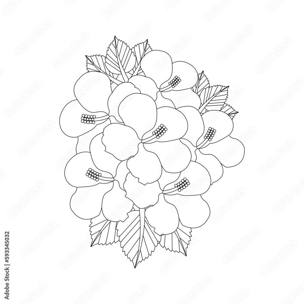 Hibiscus Flower Coloring page For Adults
