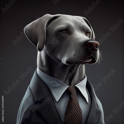 Dog Wearing a suite Portrait NFT Art © oshene