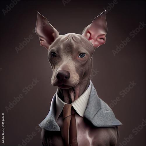 Dog Wearing a suite Portrait NFT Art