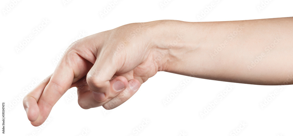 Hand showing cheating sign, cut out Hand showing cheating sign, cut out