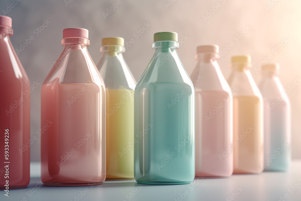 Pastel colors bottle background design Pastel colors bottle background design