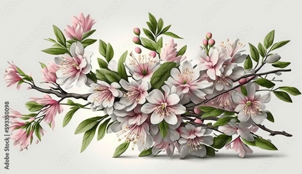 Kirschblütenzweig Blumenstrauß Generative AI