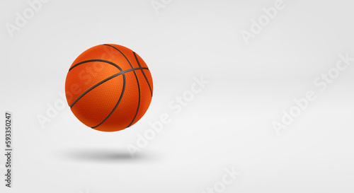 Basketball ball. 3d vector banner with copy space © tovovan