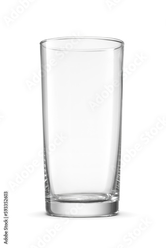 Empty drinking highball glass isolated on white background.
