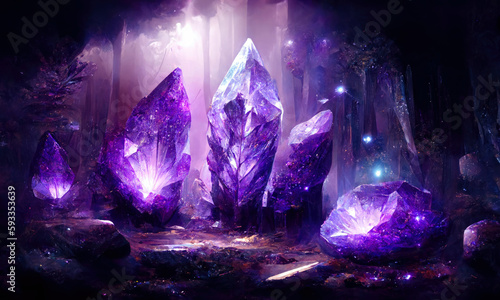 Beautiful crystal heaven. Crystal kingdom. generative ai.