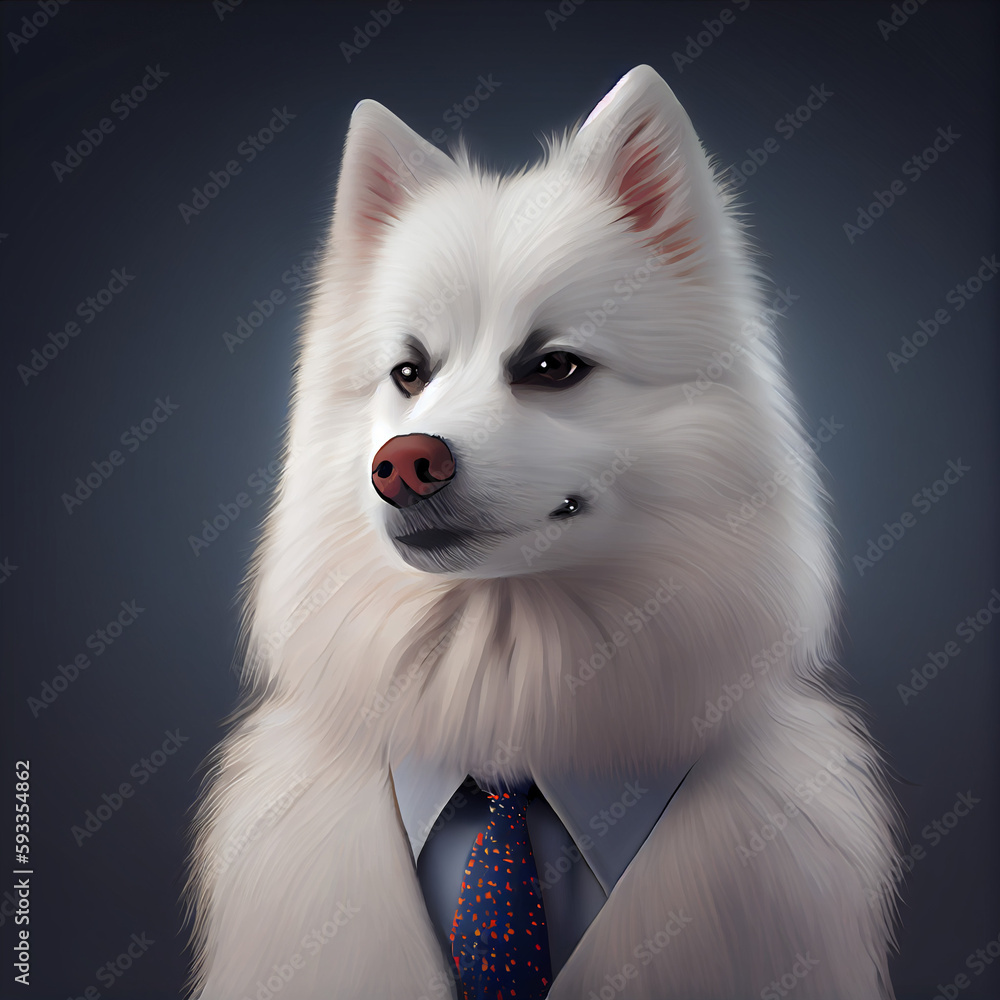 Dog Wearing a suite Portrait NFT Art Dog Wearing a suite Portrait NFT Art