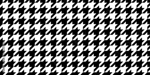 Pepita seamless pattern. Repeating pepito texture. Black houndstooth on white background. Repeated abstract argyles for design bw prints. Repeat hound dogstooth plaids dogtooth. Vector illustration