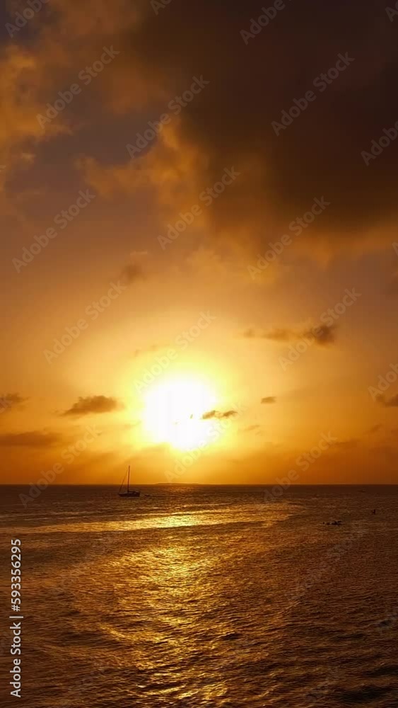 Aerial view of Beautiful and colorful sunset landscape. Los Roques National Park. Venezuela Aerial view of Beautiful and colorful sunset landscape. Los Roques National Park. Venezuela