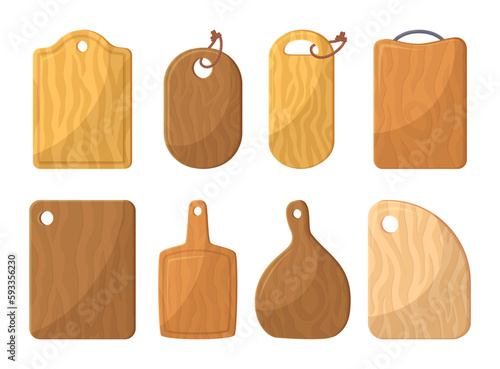 Set Of Wooden Cutting Boards Features A Beautifully Crafted Surface, With An Intricate Pattern Of Grains