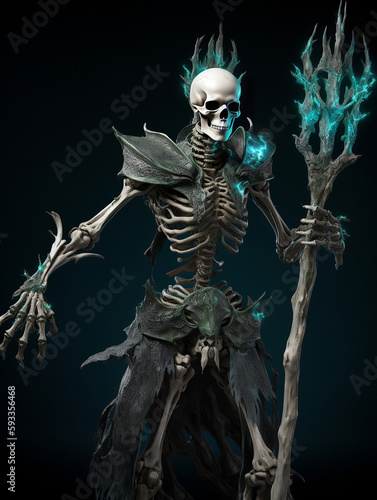 game character, skeleton mage, generative IA,  IA , generative, AI, 