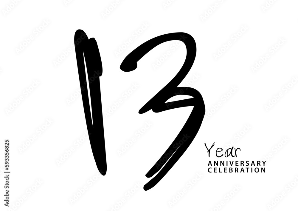 13 Year Anniversary Celebration Black Color Logotype Vector 13 Number 13-year-anniversary-celebration-black-color-logotype-vector-13-number