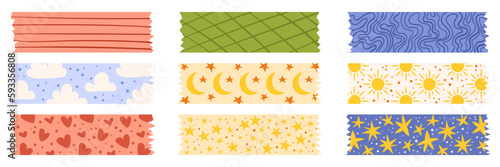 Set Of Decorative Tape With An Assortment Of Vibrant Colors And Playful Designs That Adds A Touch Of Creativity