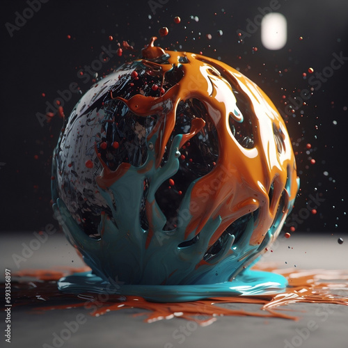 3D abstract art, spheric art, generative IA,  IA , generative, AI, 