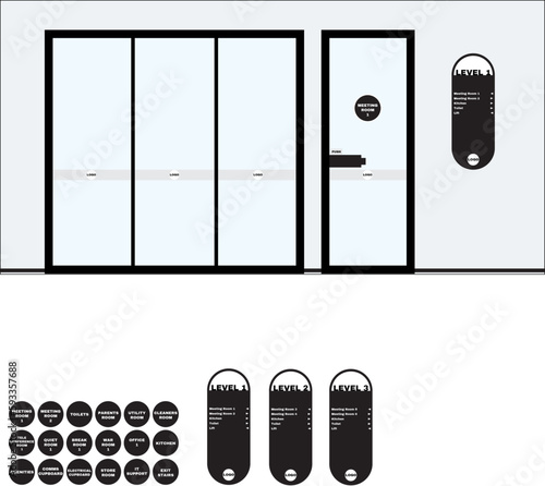 Corporate modernist office signage and elevation for construction