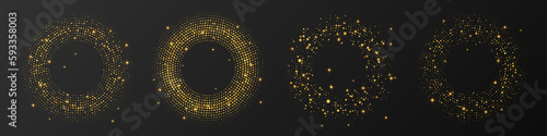 Abstract gold glowing halftone dotted background