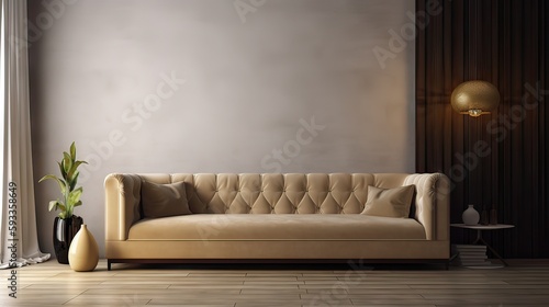 design scene with sofa, interior design, minimalistic and modern, generative AI © ASA Creative