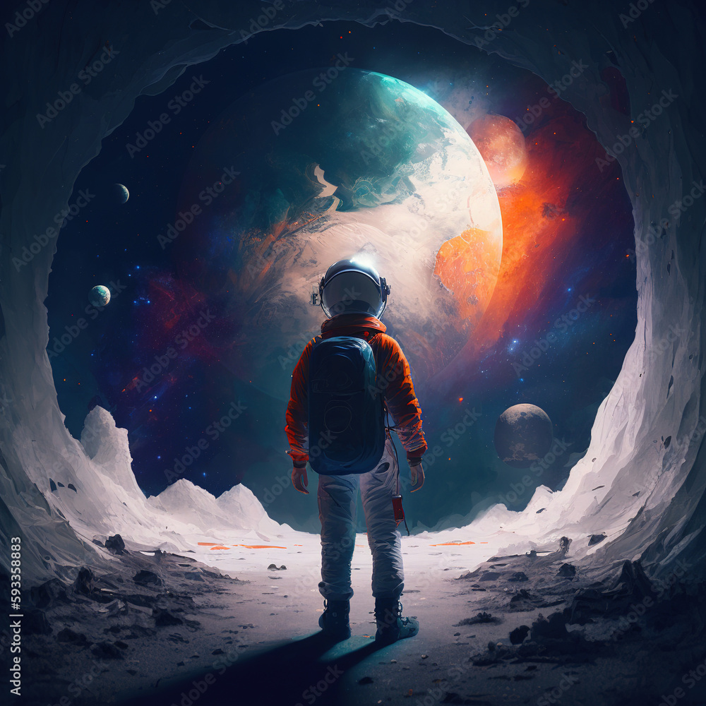 Fototapeta premium man in the space