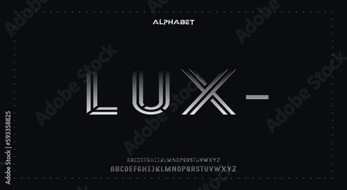 lux Abstract Fashion Best font alphabet. Minimal modern urban fonts for logo, brand, fashion, Heading etc. Typography typeface uppercase lowercase and number. vector illustration full Premium look
