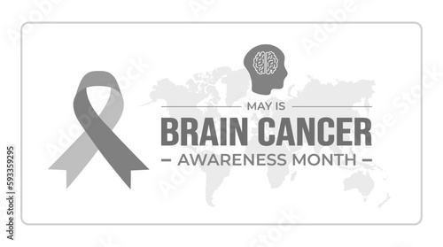 Brain Cancer Awareness Month background or banner design template celebrated in may