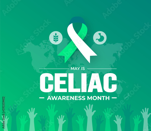 Celiac Awareness Month background or banner design template celebrated in may