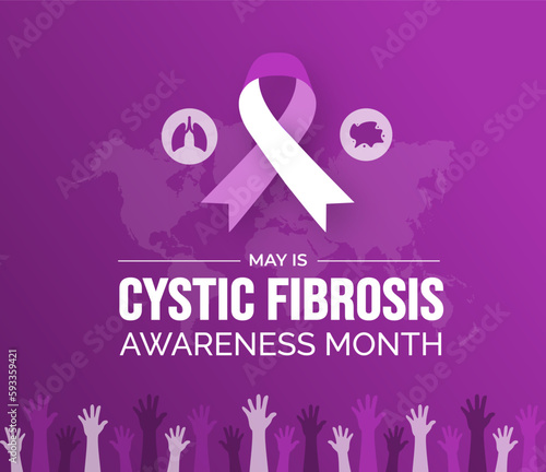 Cystic Fibrosis Awareness Month background or banner design template celebrated in may