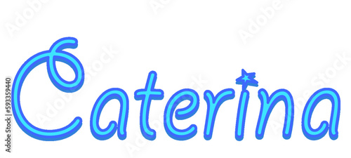 Caterina - light blue color - female name - sparkles - ideal for websites, emails, presentations, greetings, banners, cards, books, t-shirt, sweatshirt, prints



