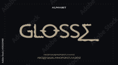 Glosse Abstract Fashion Best font alphabet. Minimal modern urban fonts for logo, brand, fashion, Heading etc. Typography typeface uppercase lowercase and number. vector illustration full Premium look