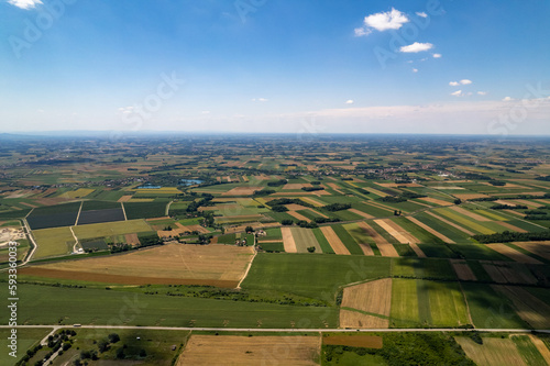 aerial view of the fields