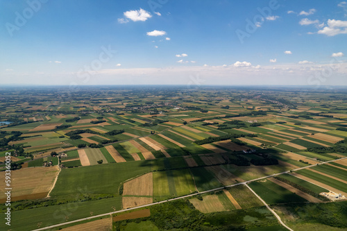 aerial view of fields
