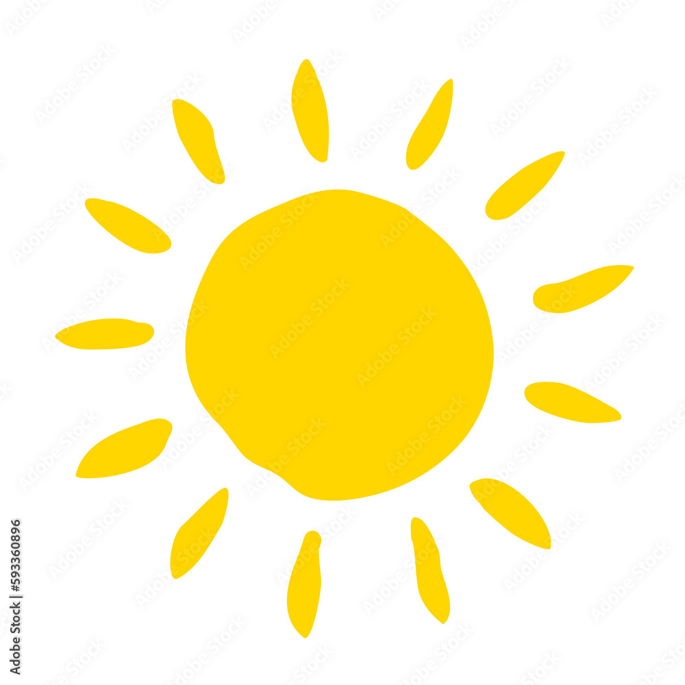 Hand drawn Sun symbol painted with ink brush, png clipart isolated on transparent background Hand drawn Sun symbol painted with ink brush, png clipart isolated on transparent background