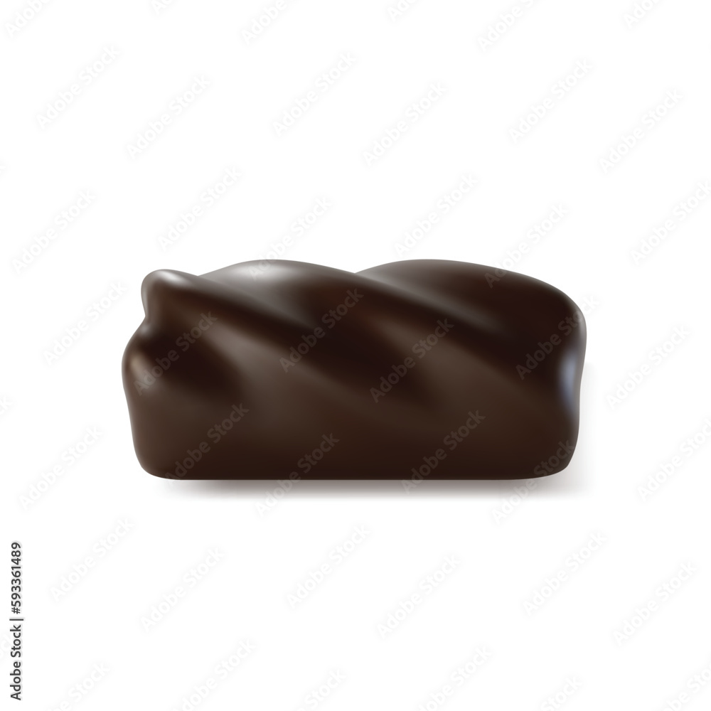 Realistic Detailed 3d Chocolate Candy Isolated on a White Background. Vector illustration of Sweet Cocoa Dessert Realistic Detailed 3d Chocolate Candy Isolated on a White Background. Vector illustration of Sweet Cocoa Dessert