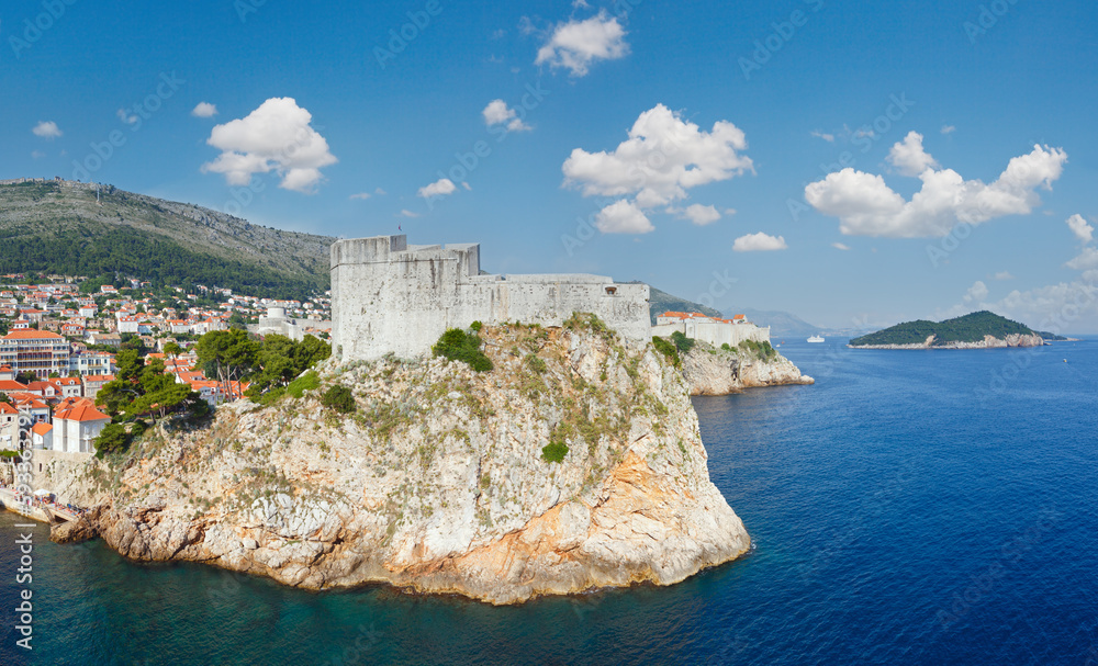 Famous Dubrovnik Old Town summer panorama In Croatia. All people are unrecognizable.