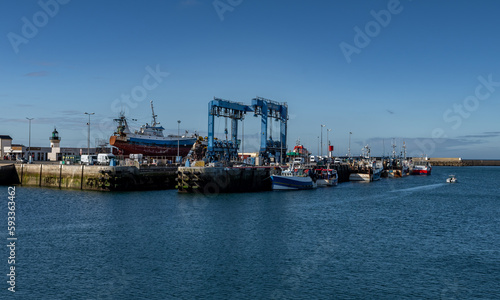 Harbor And Fishing Boats Of Finistere City Guilvinec At The Coast Of Atlantic In Brittany  France