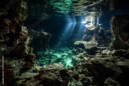 You come across an underwater cave filled with ancient artifacts and treasures